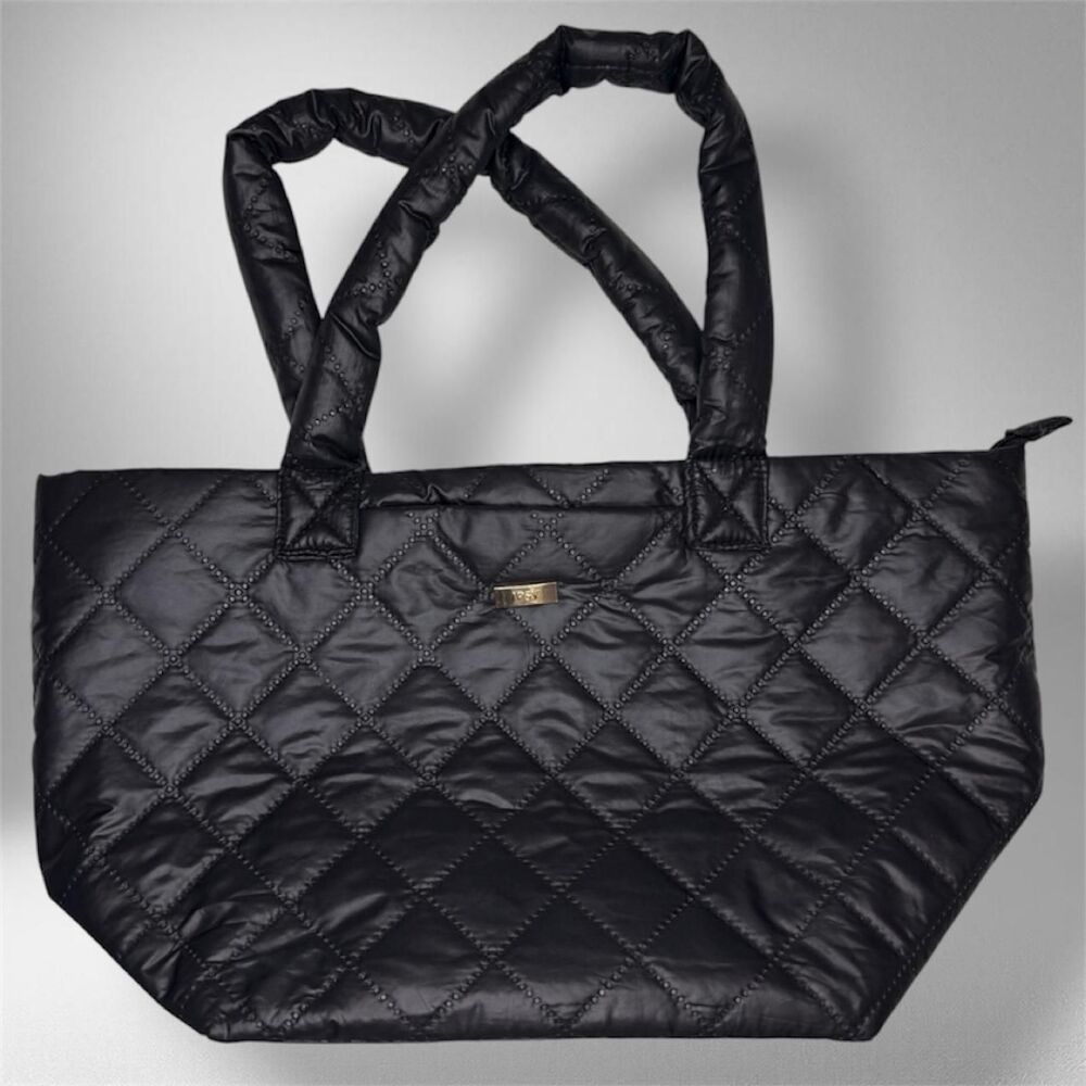 Ipsy Black Quilted Tote Bag
